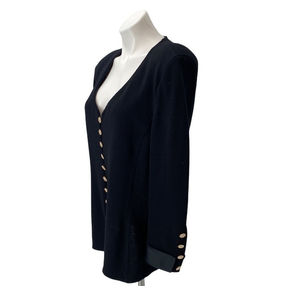 ST. JOHN EVENING Santana Knit Triple Style Rhinestone Button Cardigan Size 12 - Picture 6 of 16